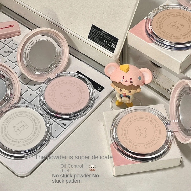 Uslike Cute Bear Powder Makeup Powder Loose Powder Lasting Water Proof Conceal White Makeup