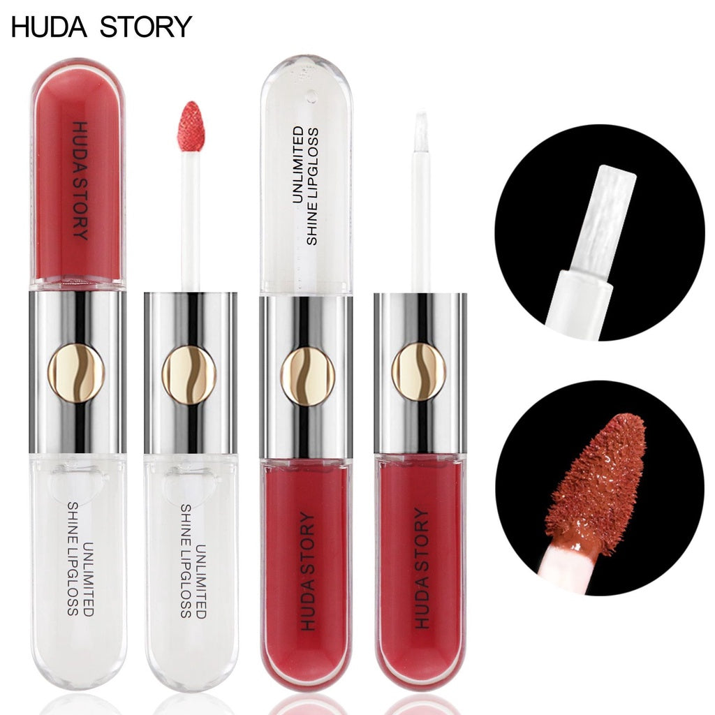 Double Head Lip Gloss Lip Oil Moisturize Moisturizing Water Proof Lasting Lipstick