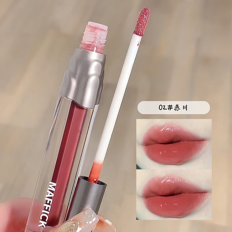 Maffick Lip Gloss Cute Bottle Mirror Moisturize Moisturizing Water Proof Lasting Lipstick