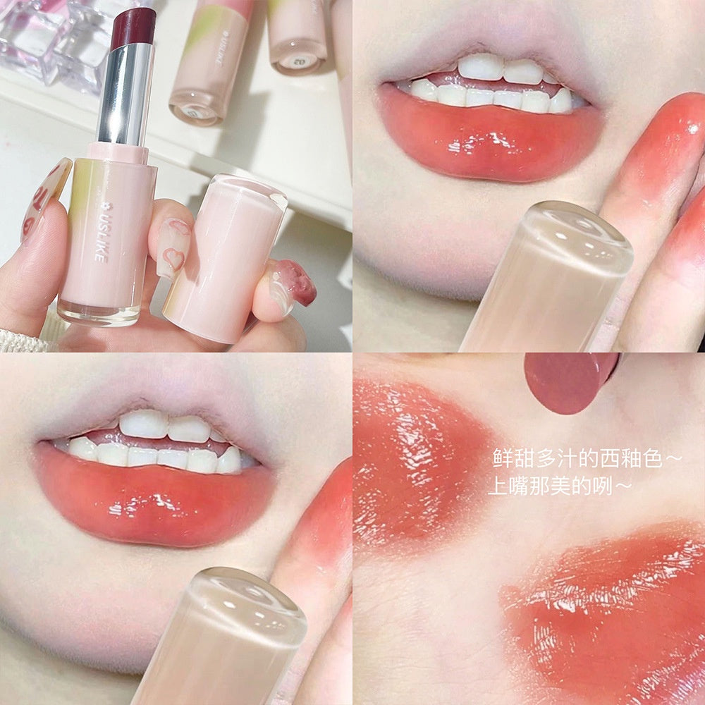 Kekemood Lipstick Colored Round Tube Mirror Surface Moisturize Moisturizing Water Proof Lasting Nature Lip Gloss