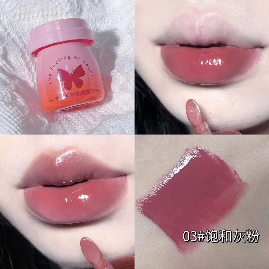 Herorange Butterfly Lipstick Pudding Mirror Surface Moisturizing Moisturize Water Proof Not Easy To Fade Lip Gloss