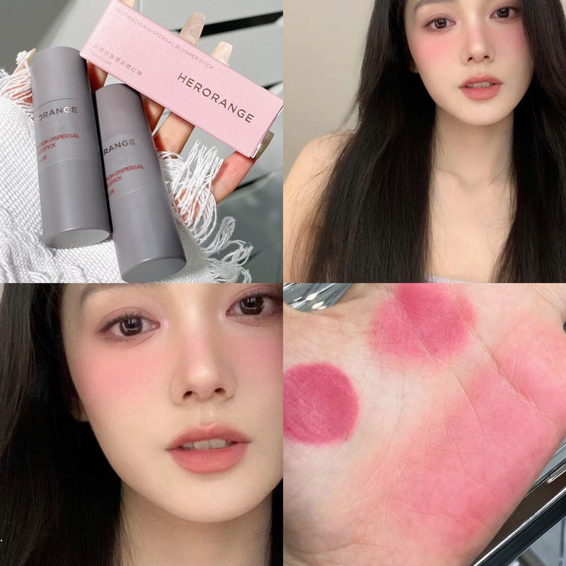 Double Head Blush Stick Sponge Monochrome Moisturize Water Proof Lasting Nature Blush