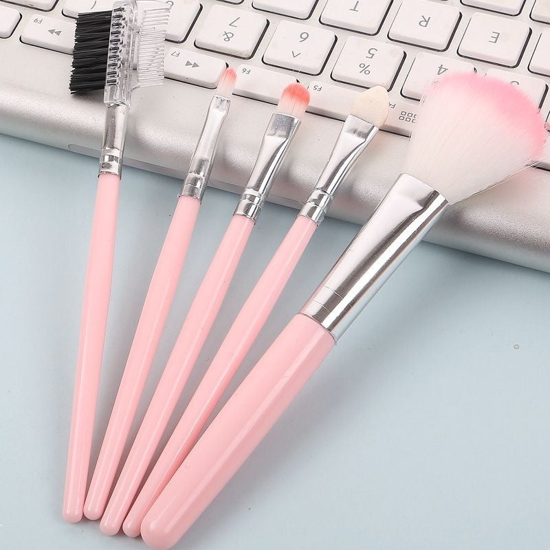 Makeup Brush Set Pink Mini Small Portable Soft Eye Shadow Blush Highlight Makeup Brush