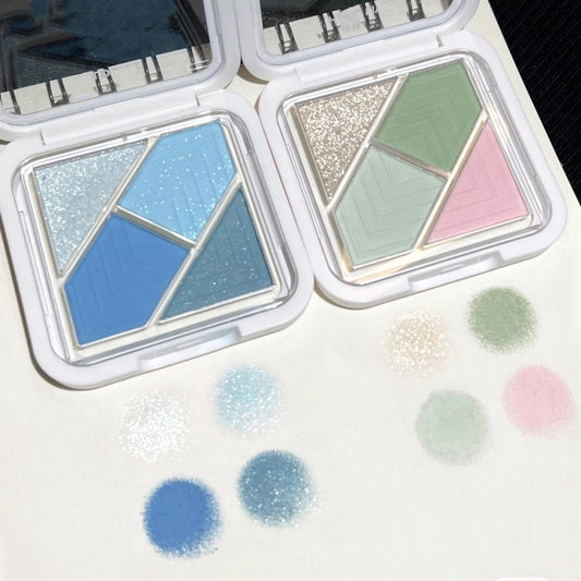 Eye Shadow Summer Day Blue-green Pocket Portable Water Proof Lasting Matte Pearlescent  Sparkling