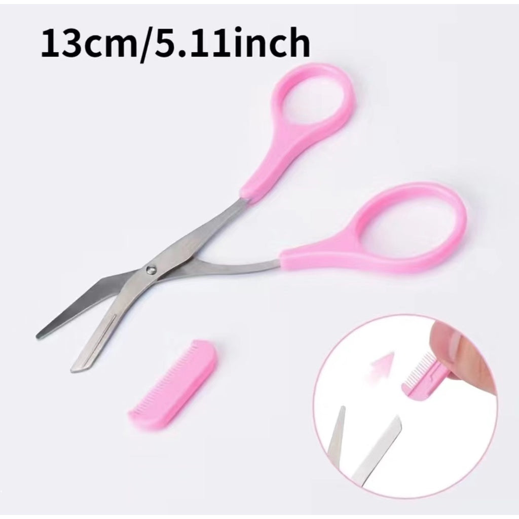 Eyebrow Scissors for Women Eyebrow Trimmer Scissors with Comb Eyebrow Shaping Cut Comb Scissors Non Slip Finger Grips Hair Removal Beauty Accessories for Men Women