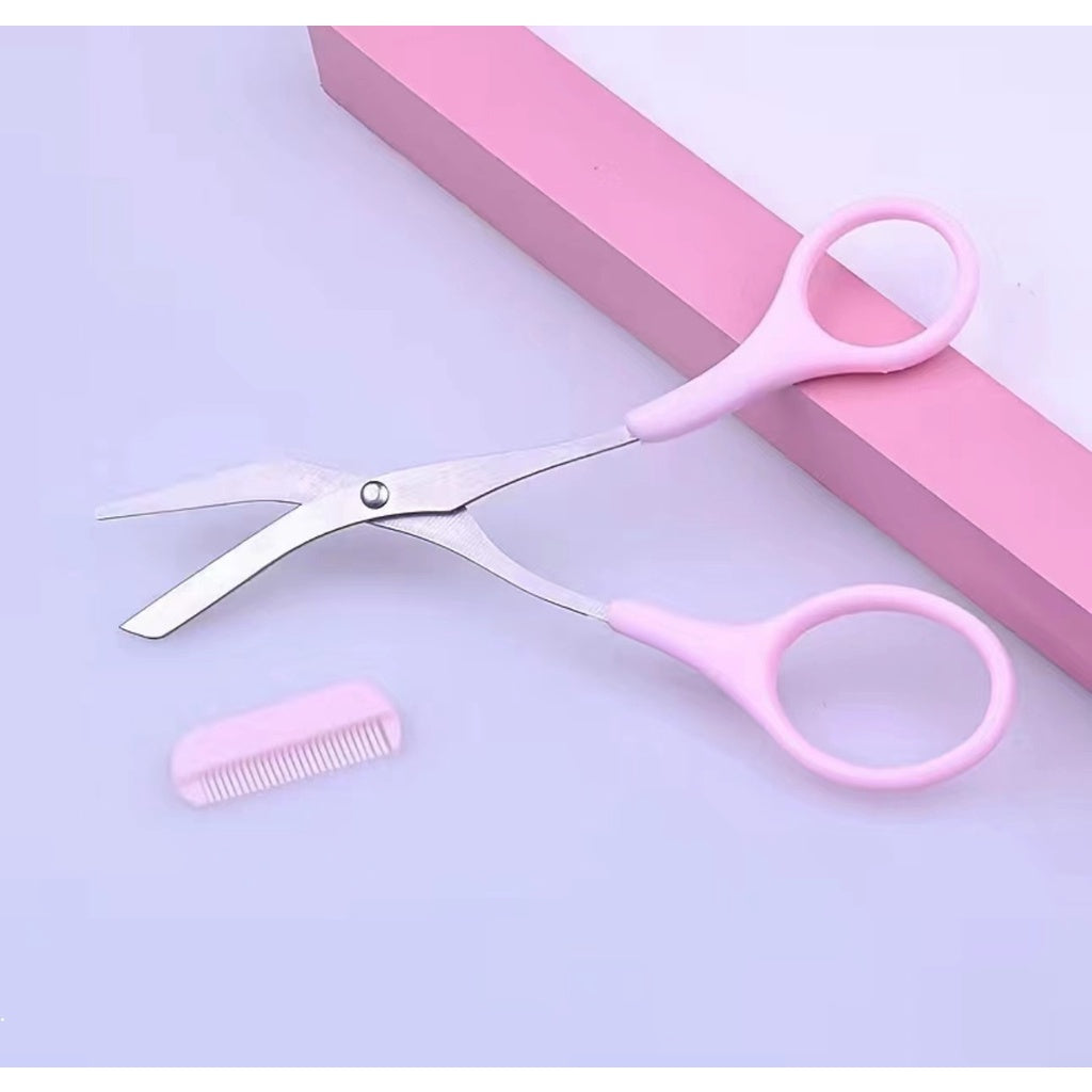 Eyebrow Scissors for Women Eyebrow Trimmer Scissors with Comb Eyebrow Shaping Cut Comb Scissors Non Slip Finger Grips Hair Removal Beauty Accessories for Men Women