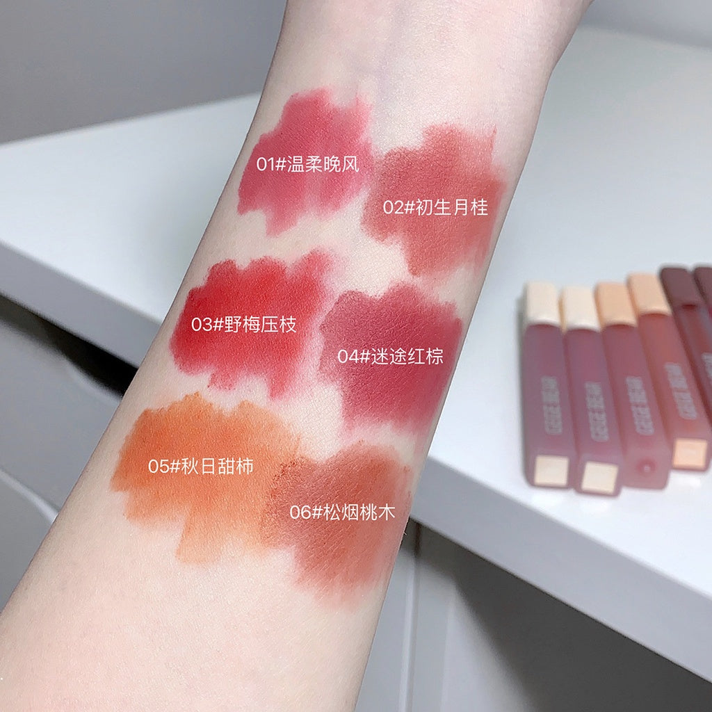 Gege Bear Lip Gloss Cute Bears Matte Velvet Water Proof Lasting Lipstick