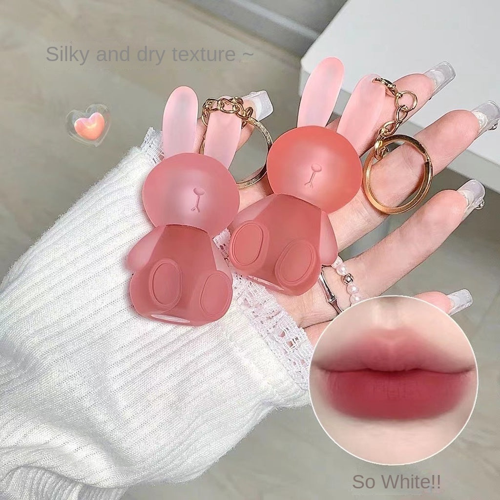 Gege Bear Cute Rabbit Key Buckle Lip Gloss Matte Water Proof Moisturize Lipstick