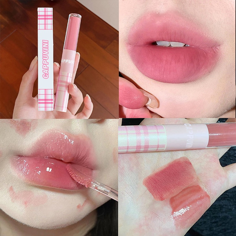 Cappvini Romantic Double Head Lip Gloss Matte Moisturize Water Proof Lasting Lipstick