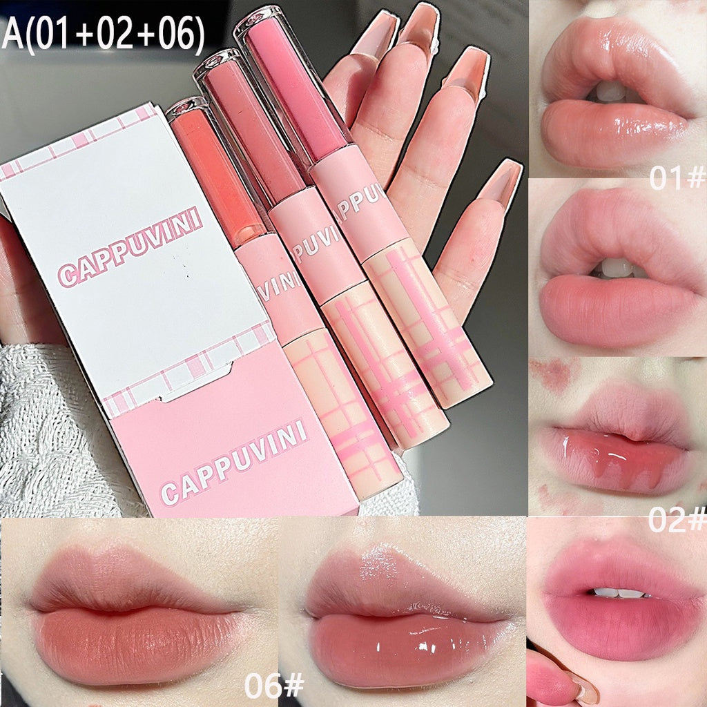 Cappvini Romantic Double Head Lip Gloss Matte Moisturize Water Proof Lasting Lipstick