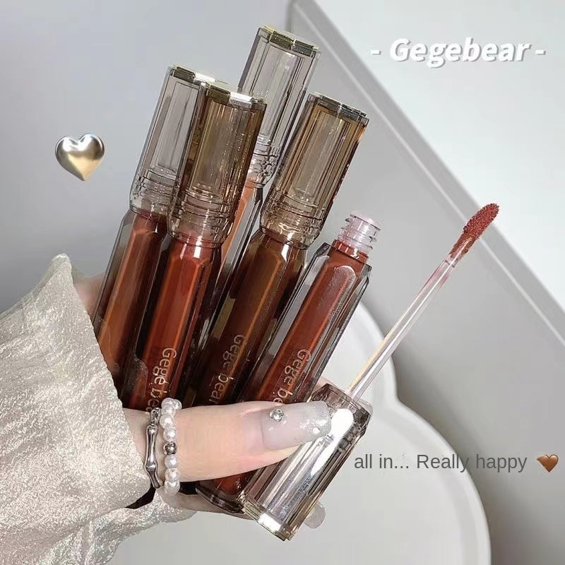 Gege Bear Lip Gloss Brown Velvet Matte Water Proof Lasting Lipstick