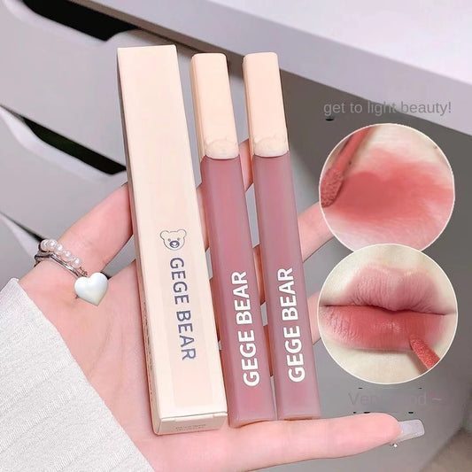 Gege Bear Lip Gloss Cute Bears Matte Velvet Water Proof Lasting Lipstick