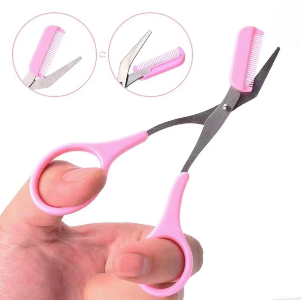 Eyebrow Scissors for Women Eyebrow Trimmer Scissors with Comb Eyebrow Shaping Cut Comb Scissors Non Slip Finger Grips Hair Removal Beauty Accessories for Men Women