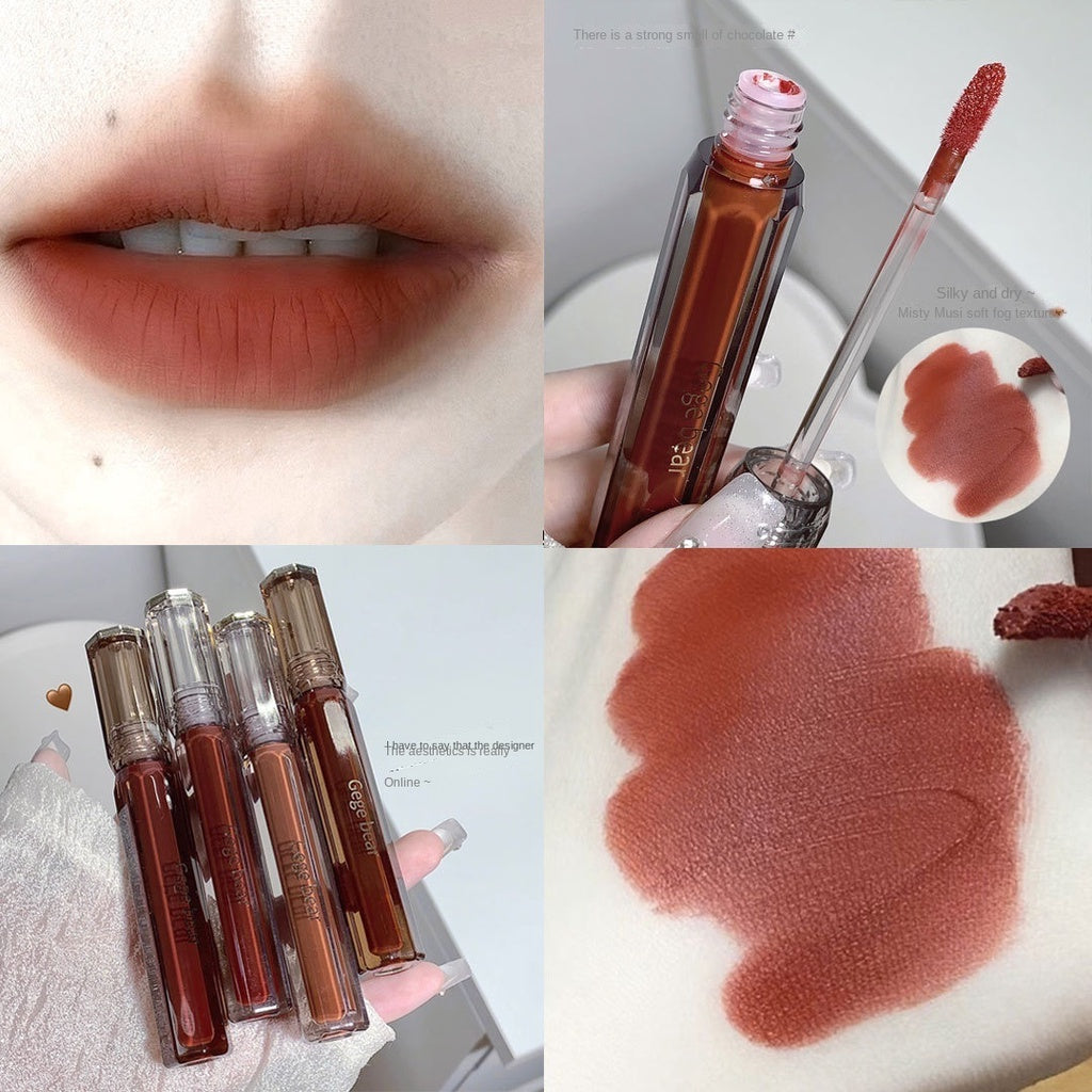 Gege Bear Lip Gloss Brown Velvet Matte Water Proof Lasting Lipstick