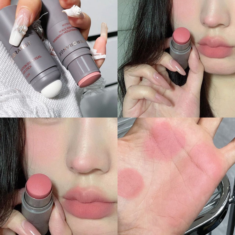 Double Head Blush Stick Sponge Monochrome Moisturize Water Proof Lasting Nature Blush