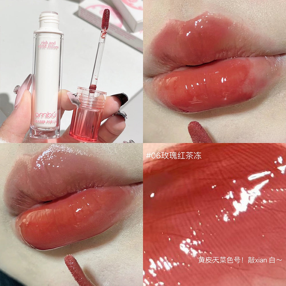 Lip Gloss Crystal Mirror Moisturize Moisturizing White Tube Lipstick