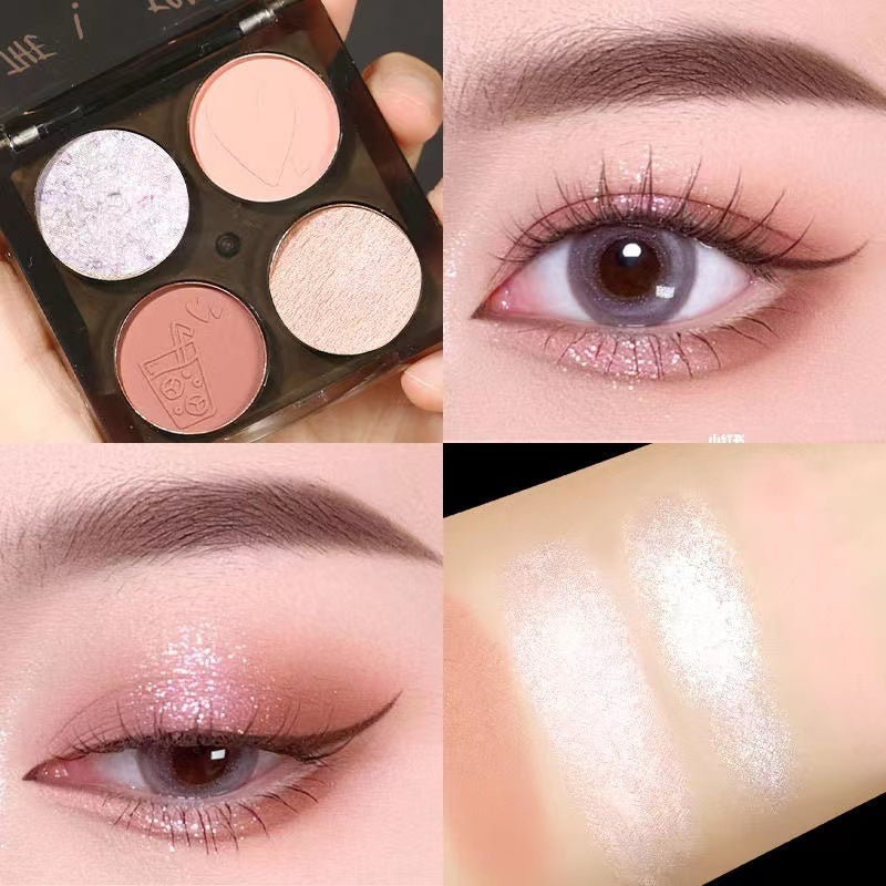 Four -color Eye Shadow Pearlescent Matte Brighten Not Easy To Fade Lasting Daily Eye Shadow