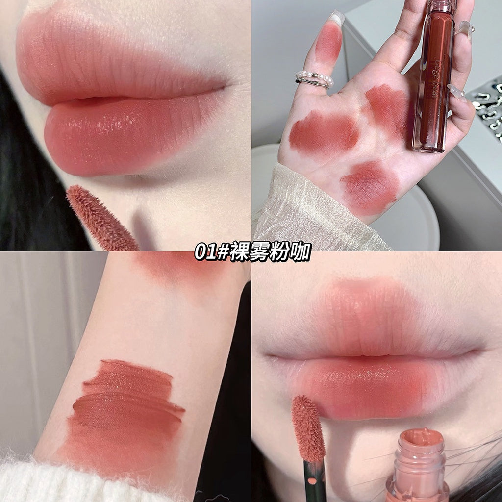 Gege Bear Lip Gloss Brown Velvet Matte Water Proof Lasting Lipstick