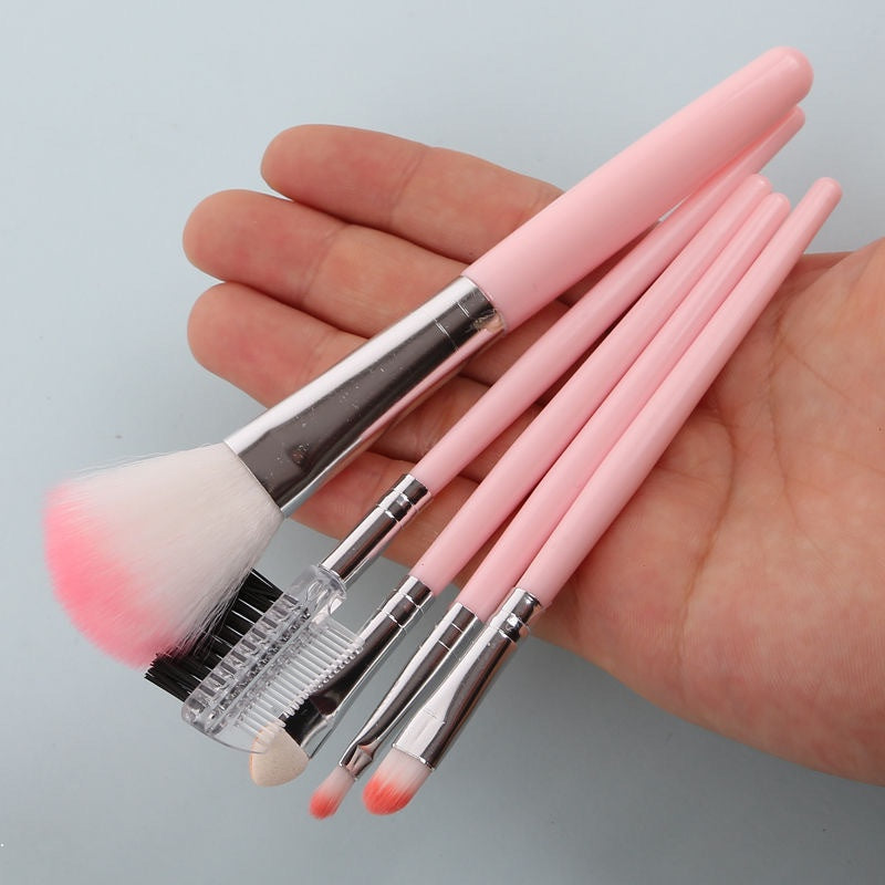 Makeup Brush Set Pink Mini Small Portable Soft Eye Shadow Blush Highlight Makeup Brush