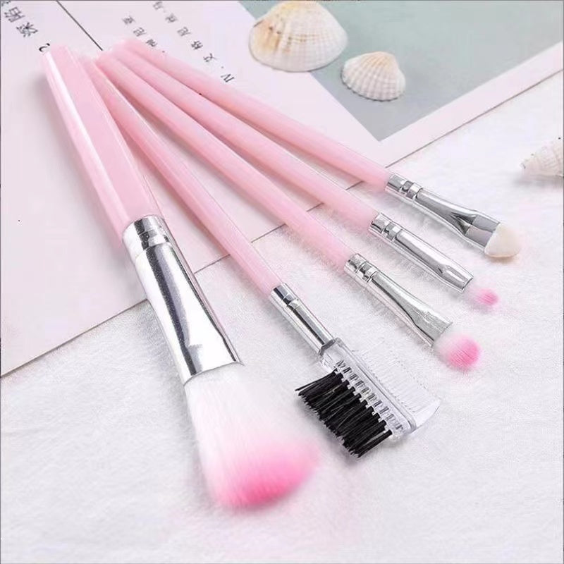 Makeup Brush Set Pink Mini Small Portable Soft Eye Shadow Blush Highlight Makeup Brush