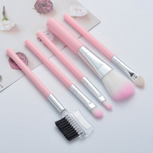 Makeup Brush Set Pink Mini Small Portable Soft Eye Shadow Blush Highlight Makeup Brush