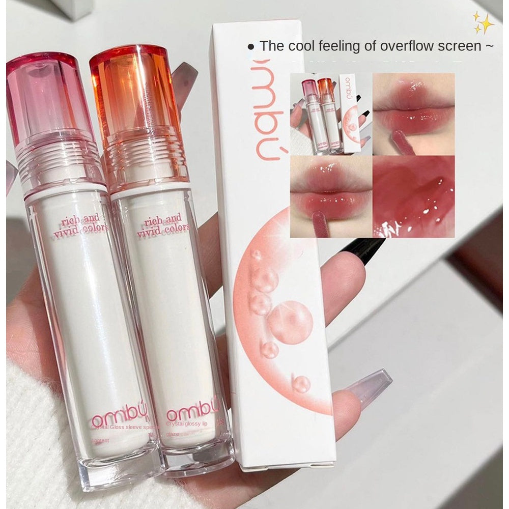 Lip Gloss Crystal Mirror Moisturize Moisturizing White Tube Lipstick