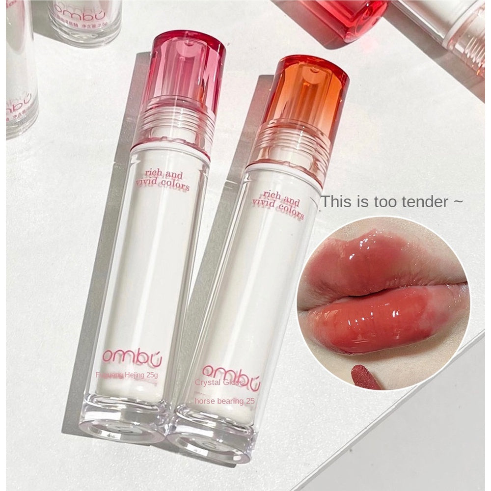 Lip Gloss Crystal Mirror Moisturize Moisturizing White Tube Lipstick