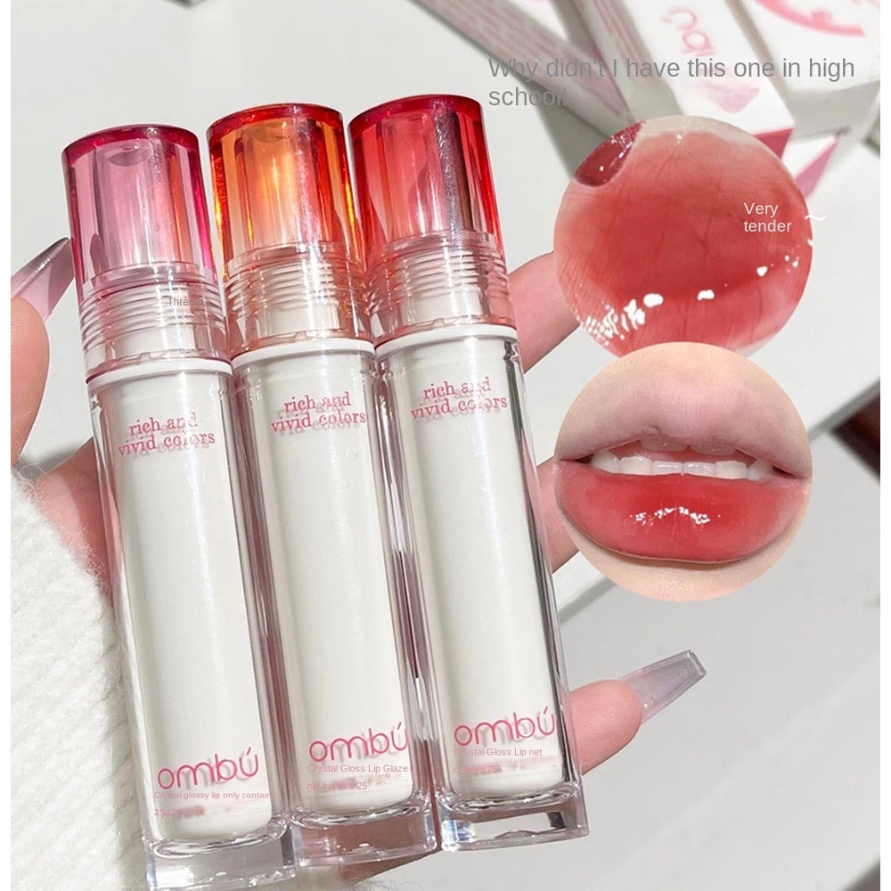 Lip Gloss Crystal Mirror Moisturize Moisturizing White Tube Lipstick