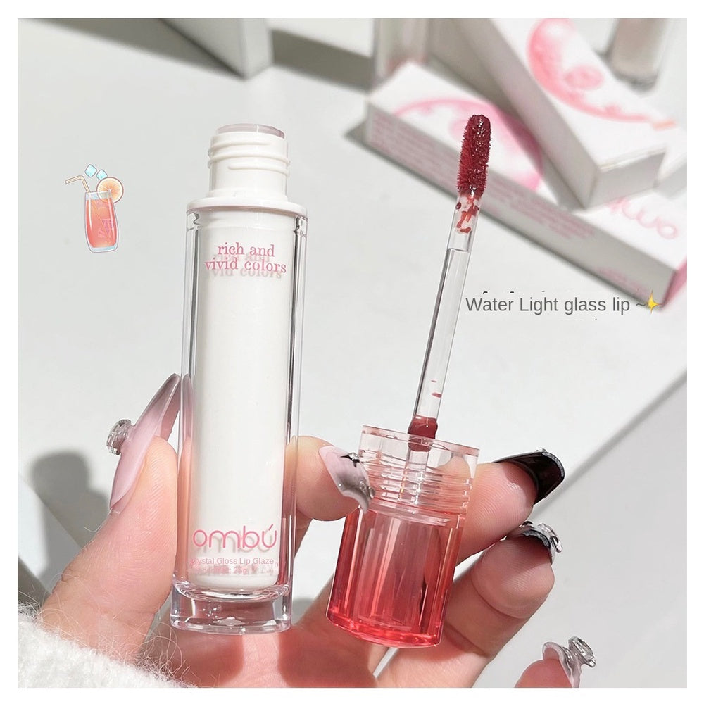 Lip Gloss Crystal Mirror Moisturize Moisturizing White Tube Lipstick