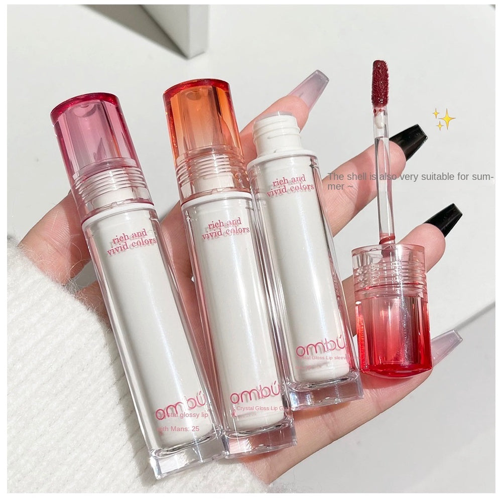 Lip Gloss Crystal Mirror Moisturize Moisturizing White Tube Lipstick