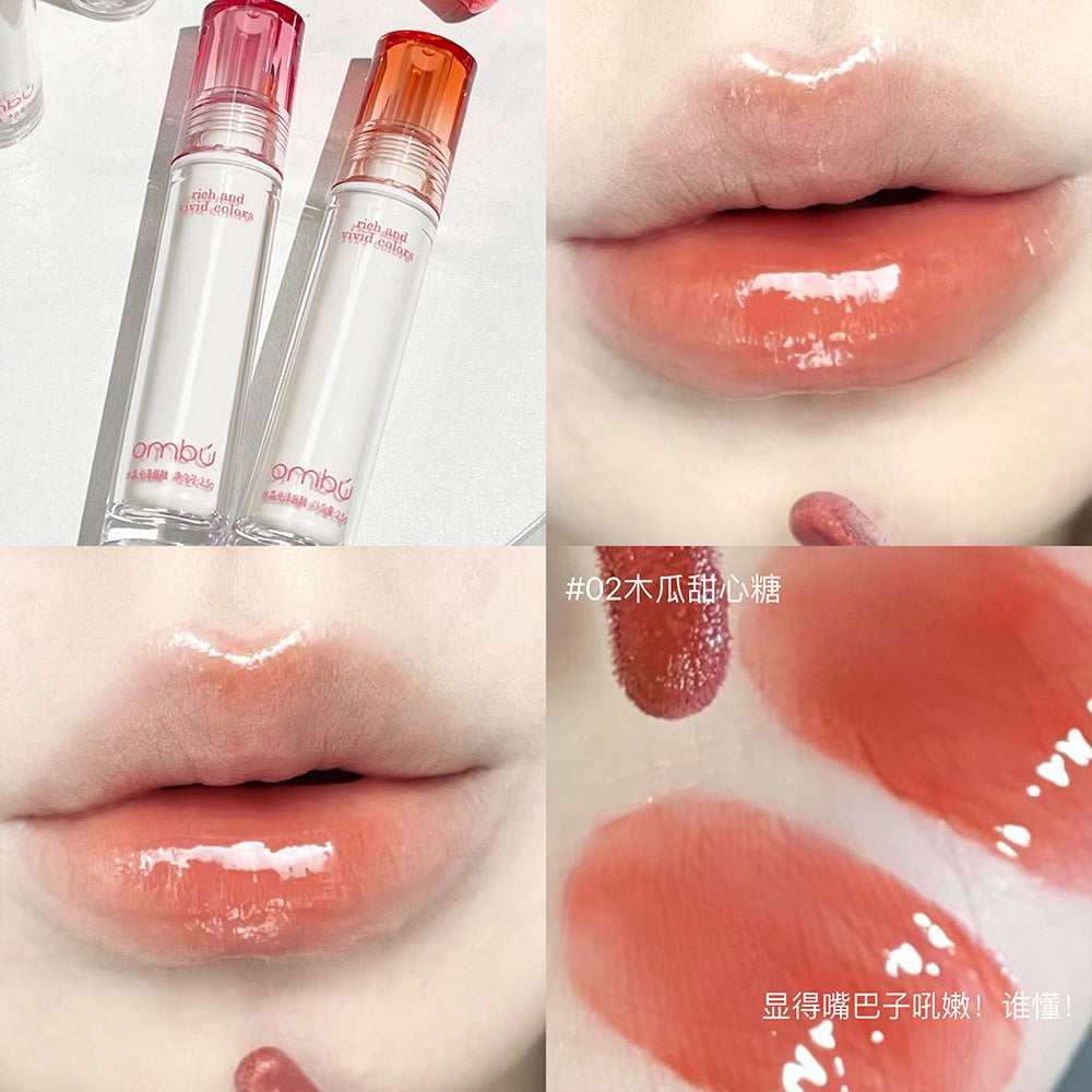 Lip Gloss Crystal Mirror Moisturize Moisturizing White Tube Lipstick