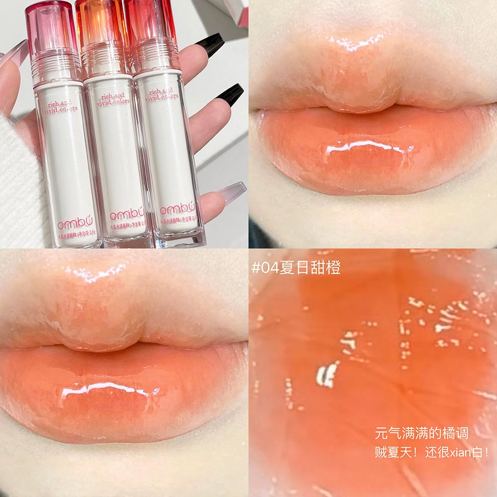 Lip Gloss Crystal Mirror Moisturize Moisturizing White Tube Lipstick