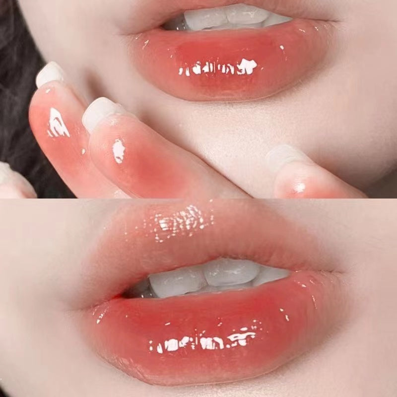 Gege Bear Lip Gloss Mirror Surface Moisturize Moisturizing Red Square Tube Liquid Lipstick