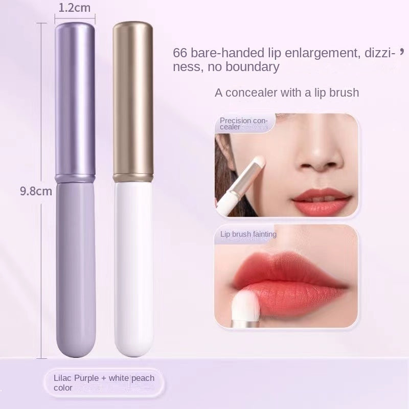 Mini Lid Lip Brush Portable Makeup Artist Dedicated Faint Short Handle Mini Round Head Lipstick Brush Beauty Tool