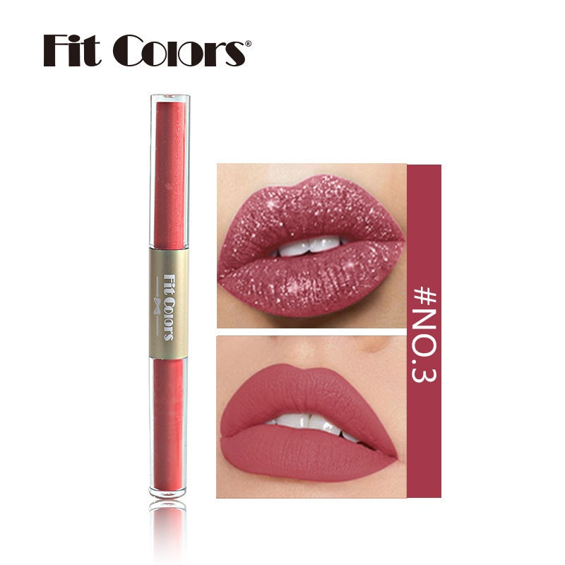 Double Head Matte Pearlescent Lip Gloss Lip Glaze Liquid Lipstick