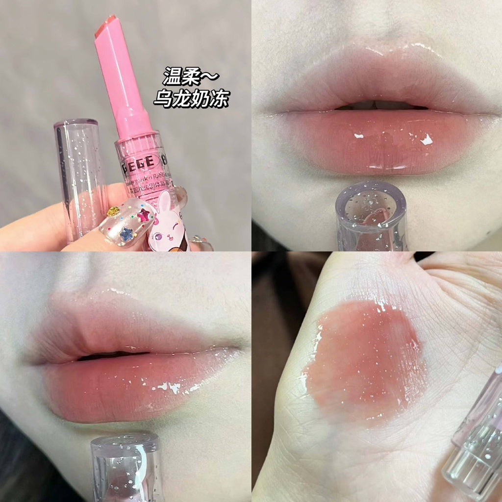 Gege Bear Love Lipstick Pink Rabbit Solid Sparkling Moisturizing Moisturize Lasting Lip Gloss