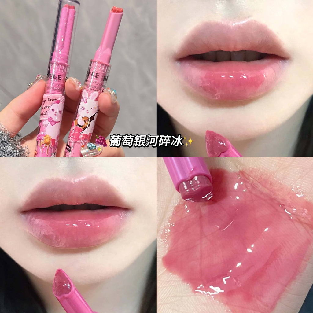 Gege Bear Love Lipstick Pink Rabbit Solid Sparkling Moisturizing Moisturize Lasting Lip Gloss