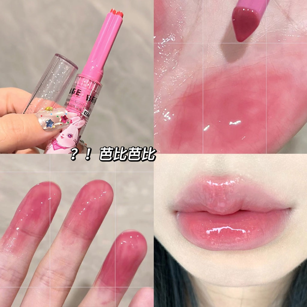 Gege Bear Love Lipstick Pink Rabbit Solid Sparkling Moisturizing Moisturize Lasting Lip Gloss