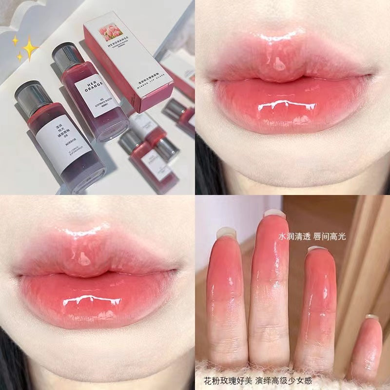 HERORANGE Lip Gloss Water Light Mirror Lip Glaze Lasting Moisturize Not Easy To Fade Nature Lipstick