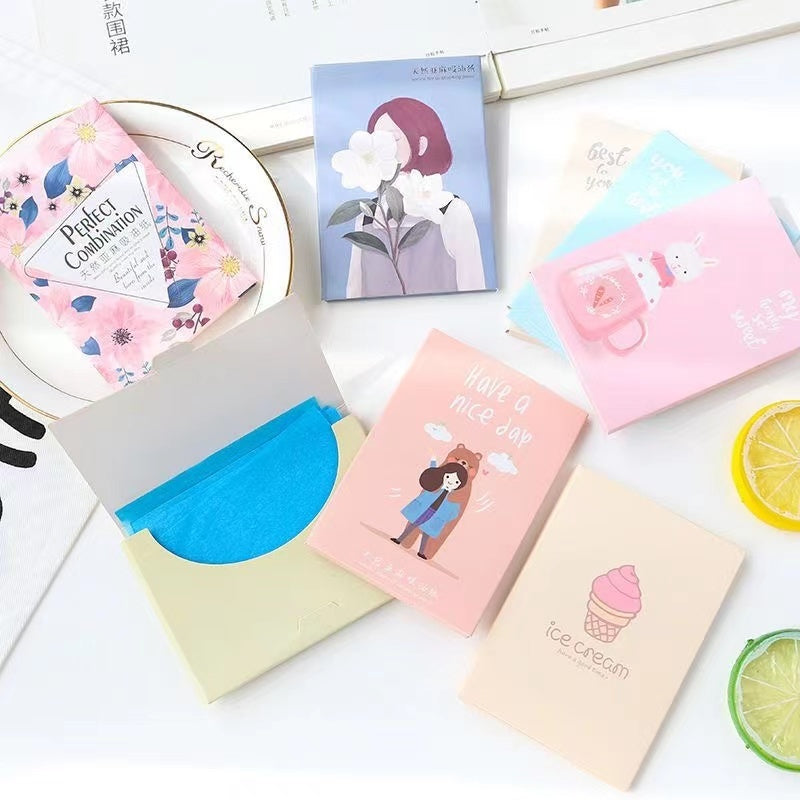 Cartoon Pattern Absorbing Paper Clean Oil Absorption Facial Paper Face Oil Skin Oil Control Paper Blotting Paper