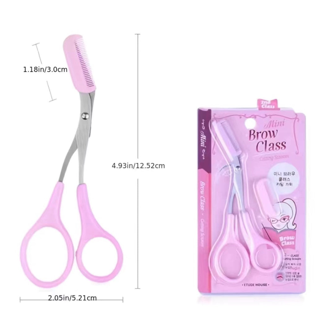 Eyebrow Scissors for Women Eyebrow Trimmer Scissors with Comb Eyebrow Shaping Cut Comb Scissors Non Slip Finger Grips Hair Removal Beauty Accessories for Men Women