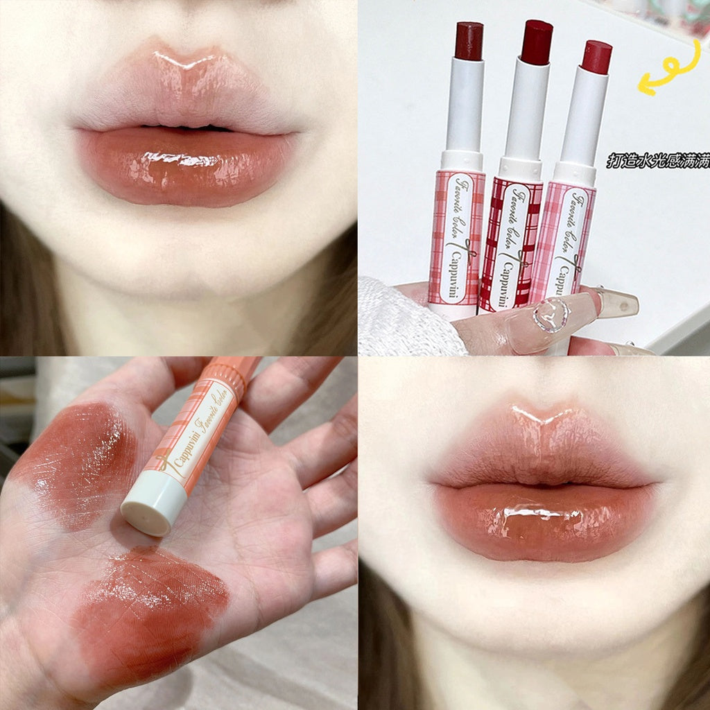 Cappuvini Lipstick Mirror Surface Moisturize Moisturizing Lasting Nature Lip Gloss