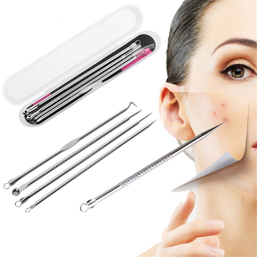 Stainless Steel Double Head Pick Up Acne Remove The Blackhead Tool Kit Cosmetic Needle Cleaning Tools