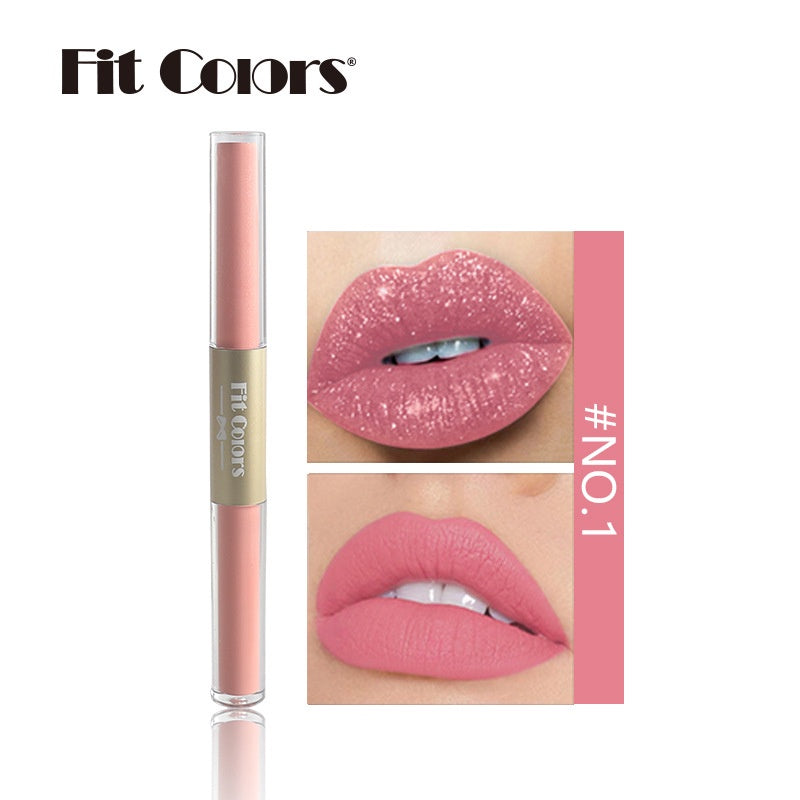 Double Head Matte Pearlescent Lip Gloss Lip Glaze Liquid Lipstick