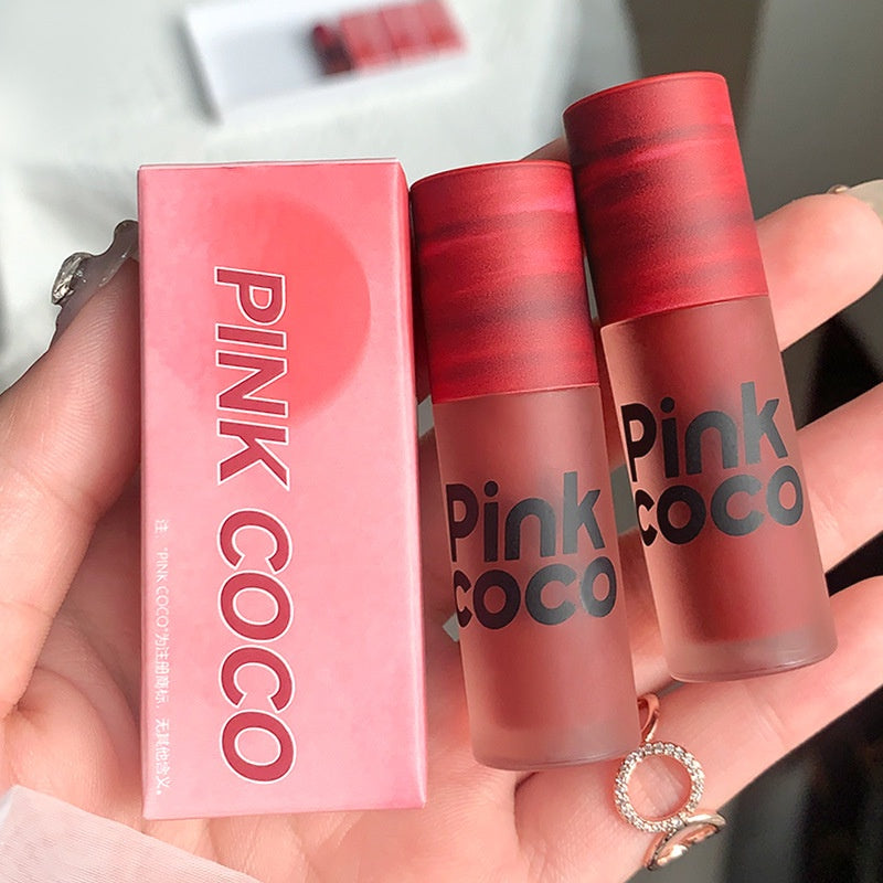 Pinkcoco Lip Gloss Matte Water Proof Lasting Lip Glaze Rose Nature Lipstick