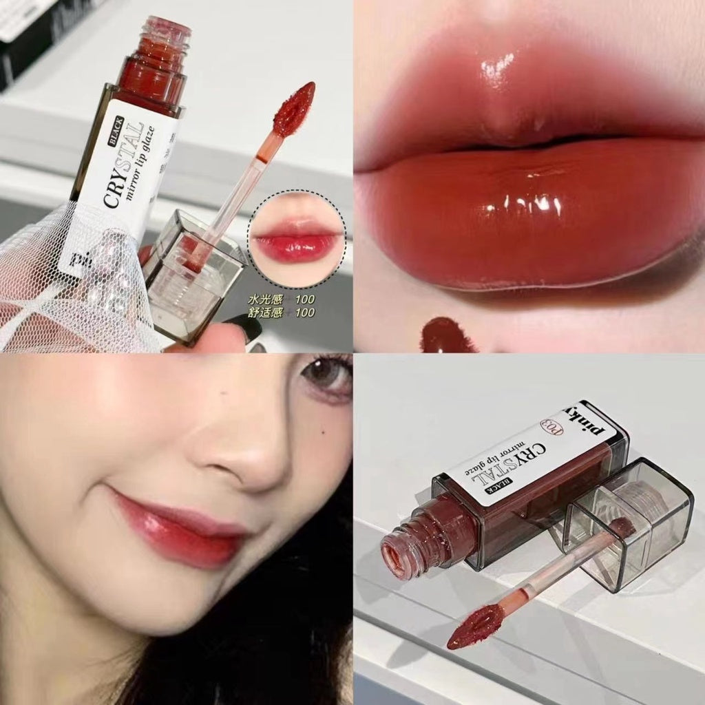 PinkyFocus Mirror Lip Gloss Lip Glaze Nude Nature Lasting Moisturize Not Easy To Fade Lipstick