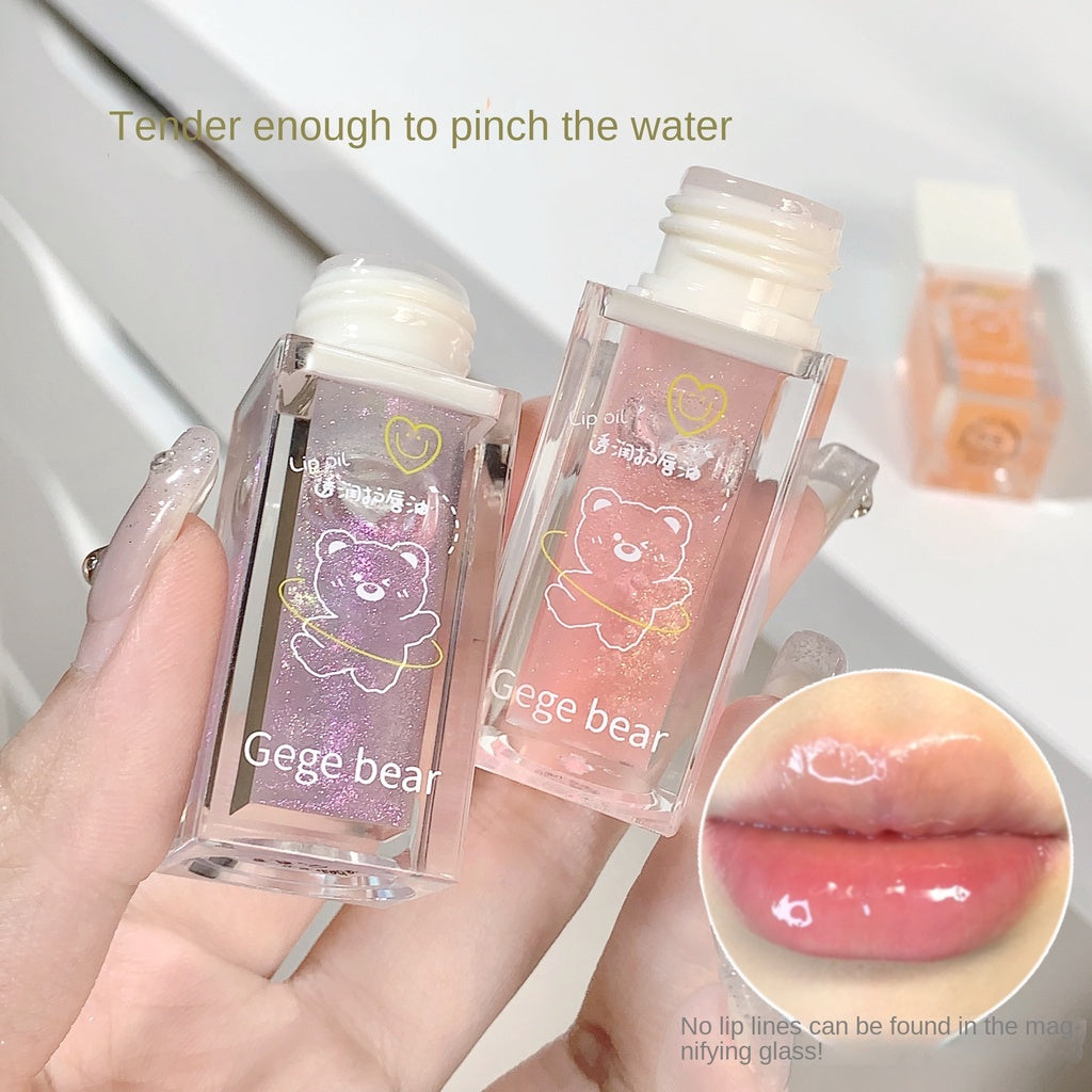 Gege Bear Bears Lip Gloss Lip Oil Protection Mirror Nourish Moisturize Lip Balm