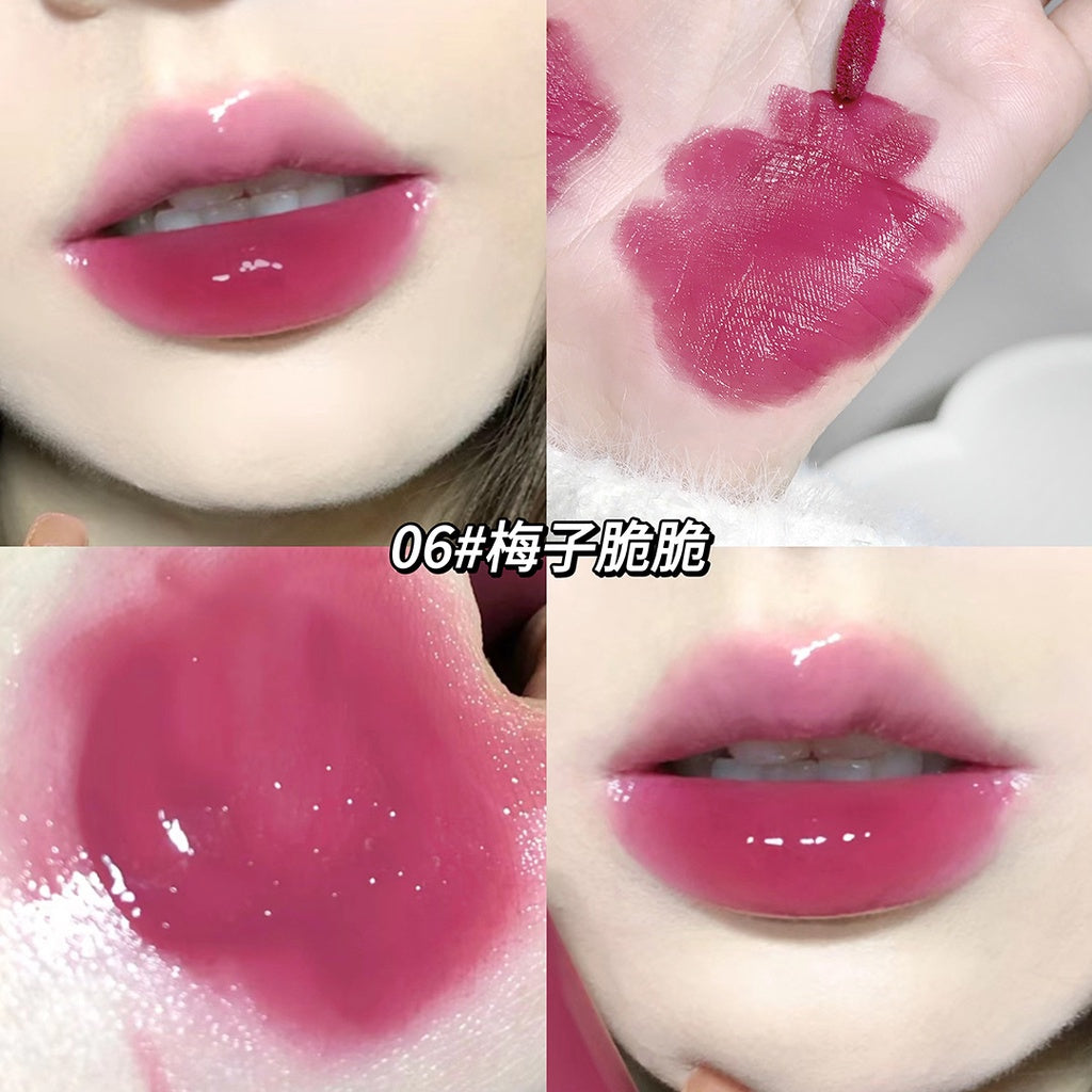 Gege Bear Lip Gloss Mirror Surface Moisturize Moisturizing Red Square Tube Liquid Lipstick