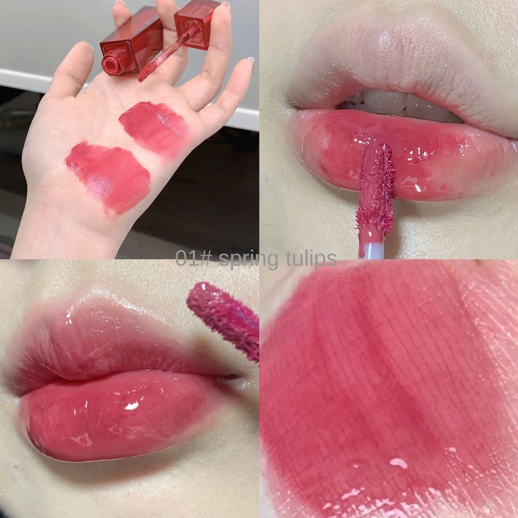 Lip Gloss Red Mirror Surface Lip Glaze Moisturize Moisturizing Lasting Lipstick