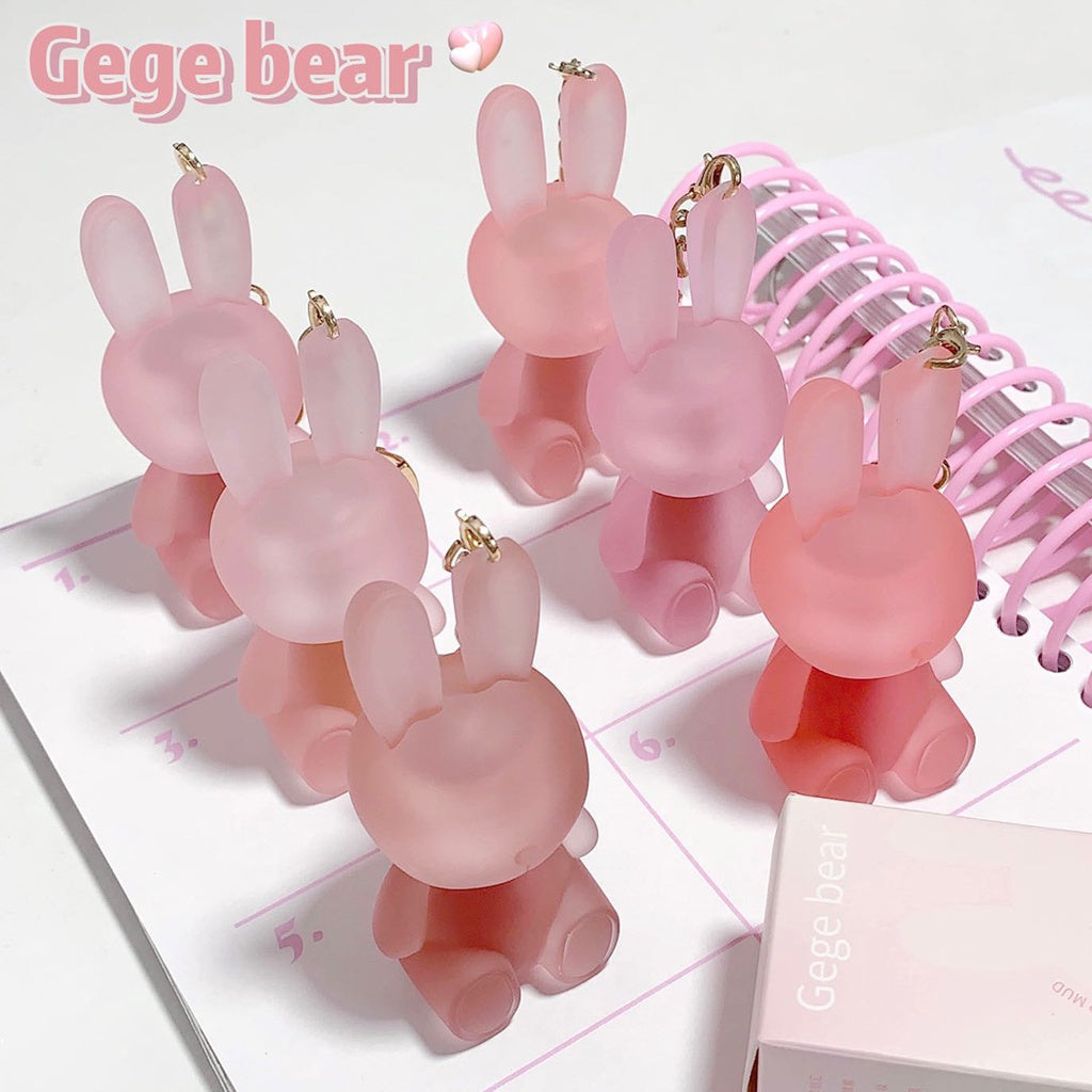 Gege Bear Cute Rabbit Key Buckle Lip Gloss Matte Water Proof Moisturize Lipstick